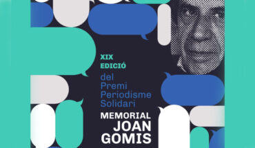 Cartell amb una fotografia de Joan Gomis i el títol del memorial